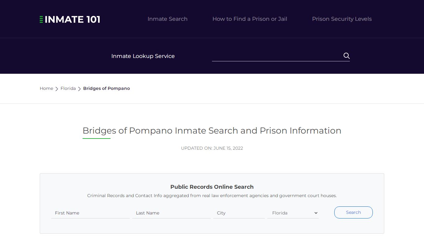 Bridges of Pompano Inmate Search, Visitation, Phone no ...