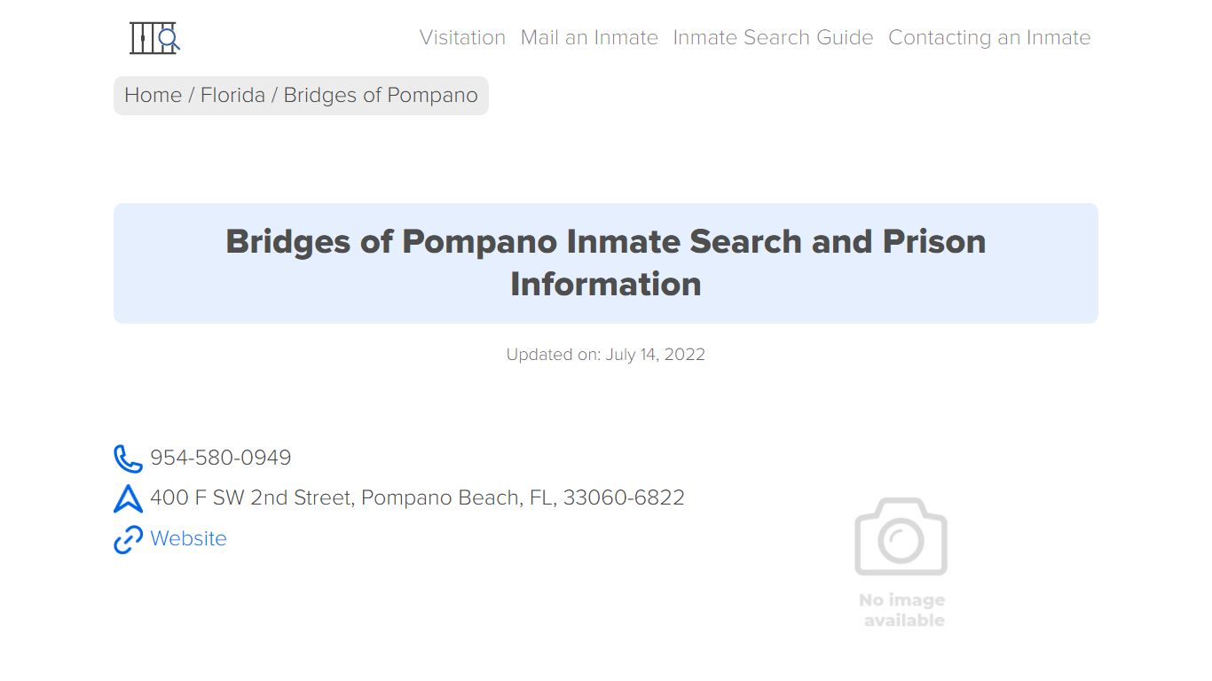 Bridges of Pompano Inmate Search, Visitation, Phone no ...